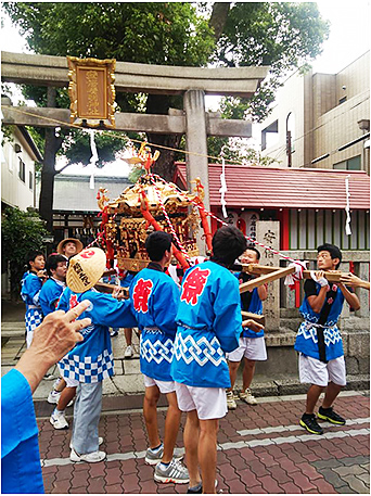 阿倍王子神社、夏祭り神輿巡行